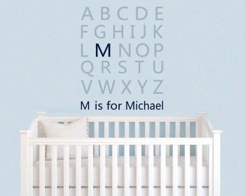 Alphabet Letters Customised Name Decal For Nursery